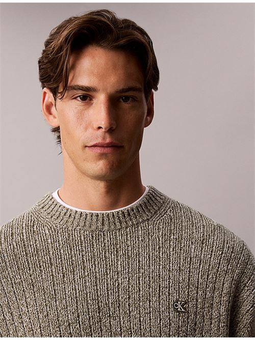 vertical rib cttn crwnk swtr CALVIN KLEIN JEANS | LV04RH328GLI1